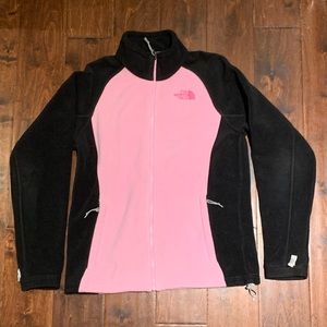 Pink & Black North Face full-zip fleece (medium)